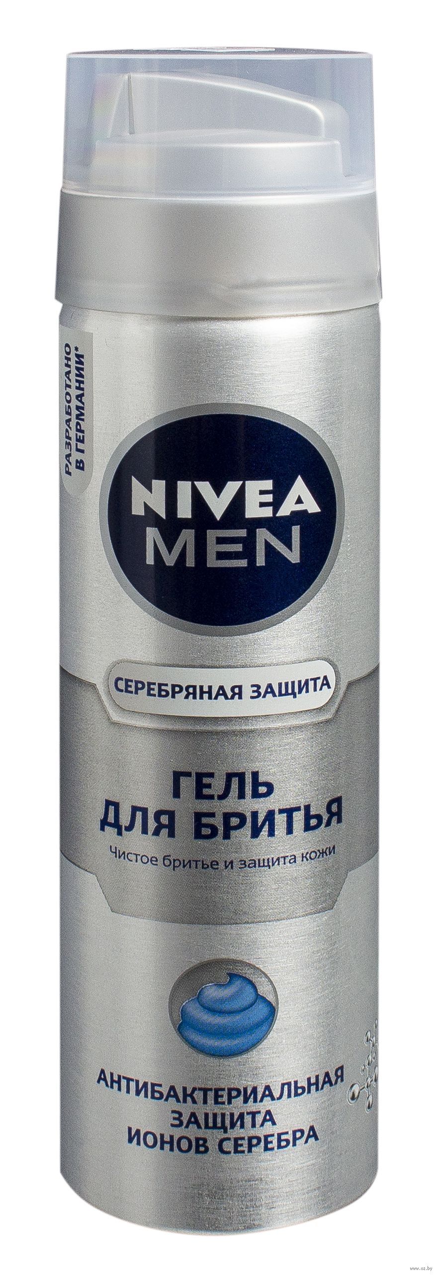 фото упаковки Nivea Men Гель для бритья Серебряная защита антибактериальный