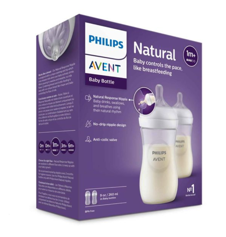 фото упаковки Philips Avent Бутылочка с силиконовой соской Natural Response 1m+