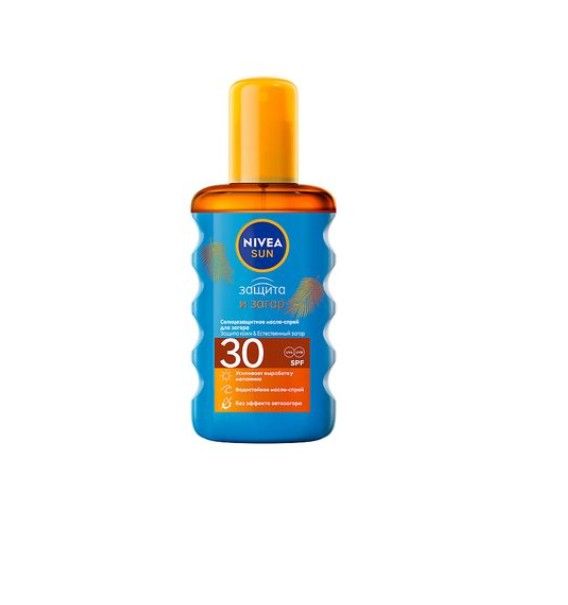 фото упаковки Nivea Sun Защита и загар Масло-спрей для загара SPF30