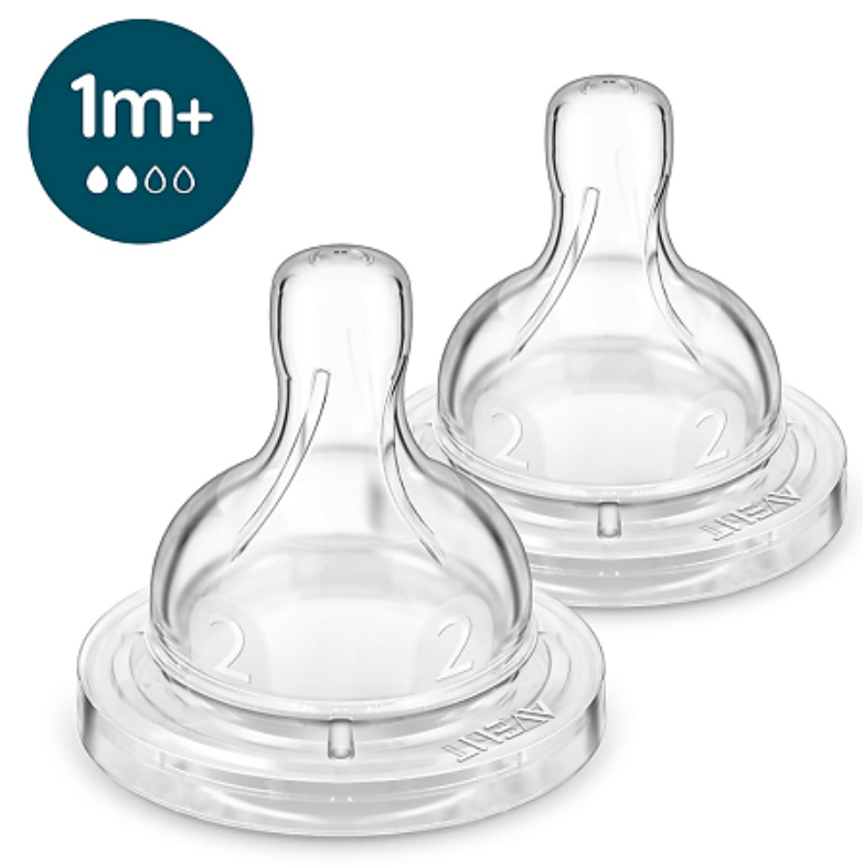 Philips Avent Anti-colic Соска силиконовая, SCY762/02, для детей с 1 месяца, медленный поток, 2 шт.