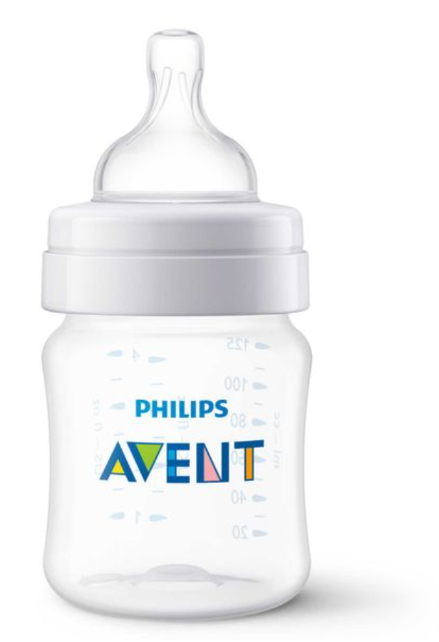 Philips Avent Anti-colic Бутылочка с силиконовой соской, 0+, SCY100/01, бутылочка для кормления, 125 мл, 1 шт.