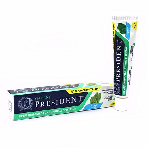 PresiDent Garant Крем для фиксации зубных протезов, с мятным вкусом, 40 г, 1 шт.