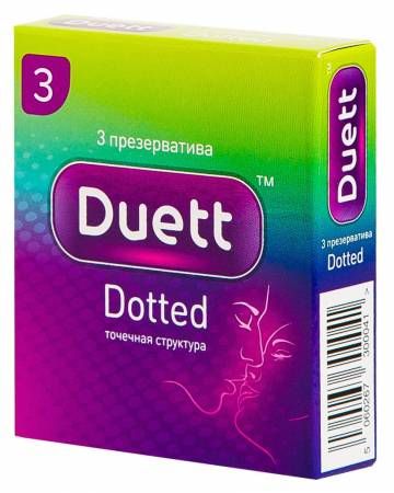 Презервативы Duett Dotted, с точечной структурой, 3 шт.