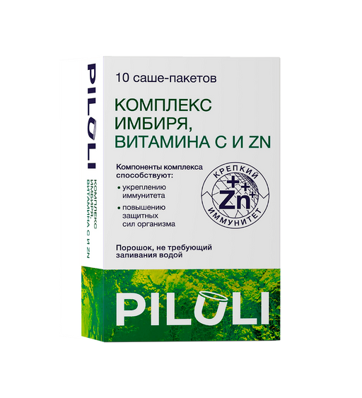 Piluli Комплекс имбиря, витамина С и Zn, стик, 10 шт.