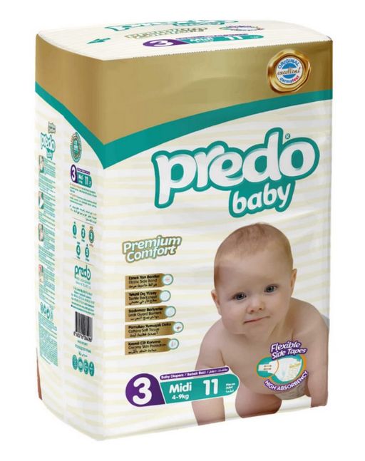Predo Baby Подгузники для детей, р. 3, 4-9кг, 11 шт.