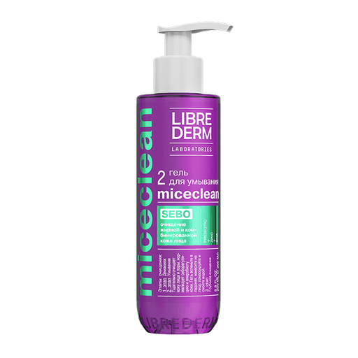 Librederm Miceclean Sebo гель для умывания, гель для умывания, для жирной и комбинированной кожи, 200 мл, 1 шт.