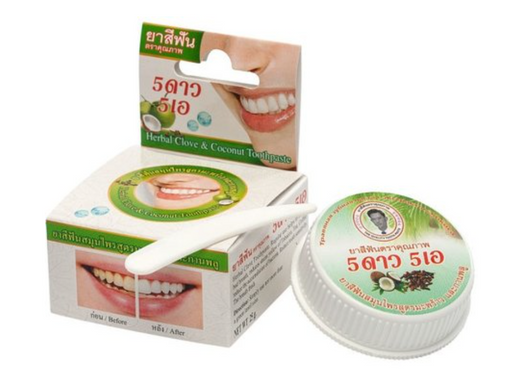 5 star cosmetic паста зубная отбеливающая травяная, для детей с 14 лет и взрослых, паста, кокос, 25 г, 1 шт.