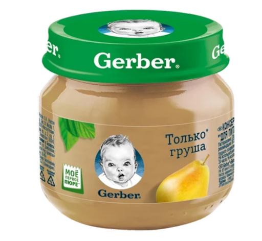 Gerber Пюре груши Вильямс, для детей с 4 месяцев, 80 г, 1 шт.