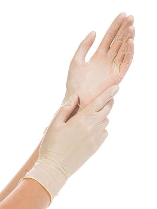 Перчатки медицинские латексные смотровые, р. M, перчатки опудренные, стерильные, пара, 1 шт.